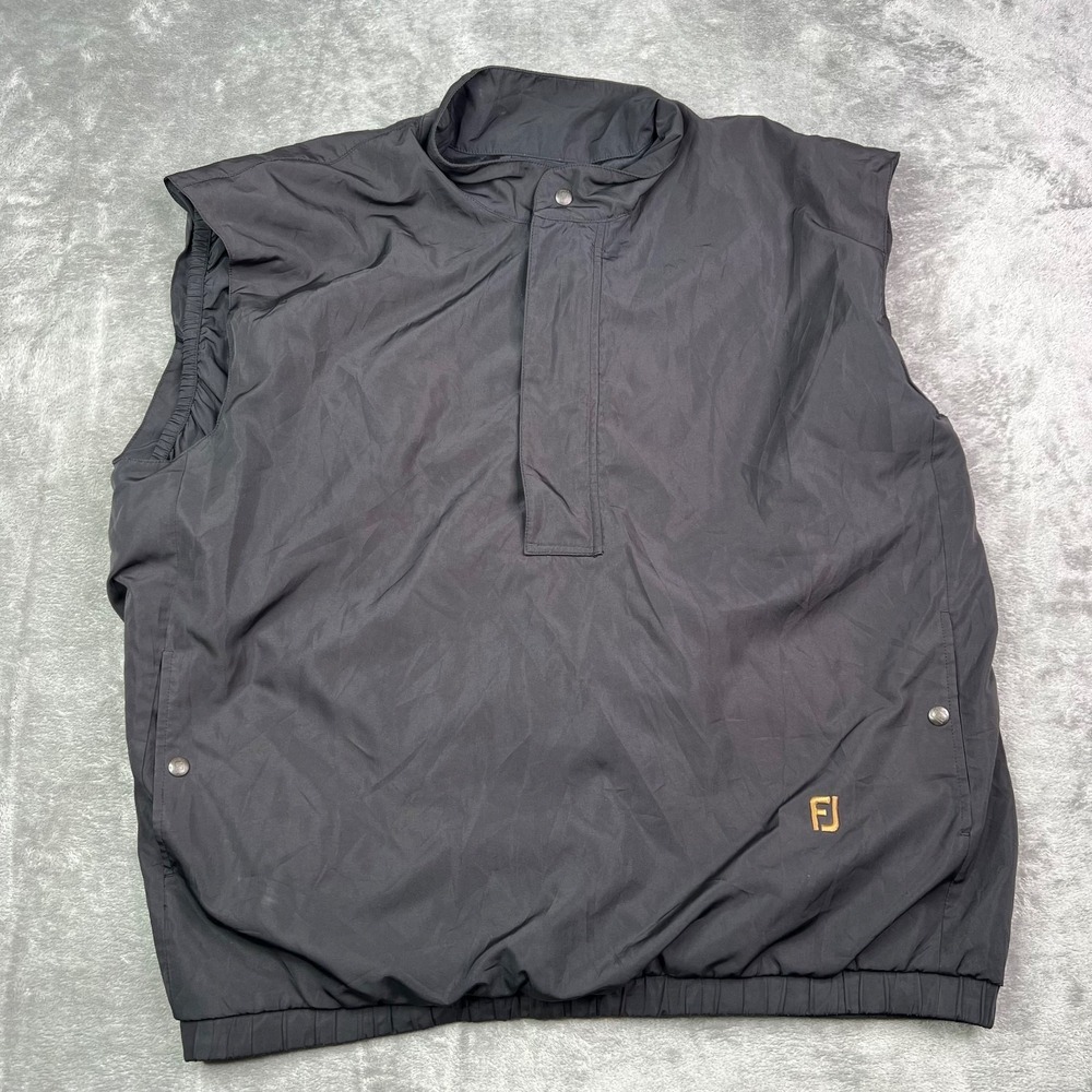 Footjoy‎ Dryjoys Vest Mens Large Black 1/4 Zip Snap Golf Performance Lined Gorp